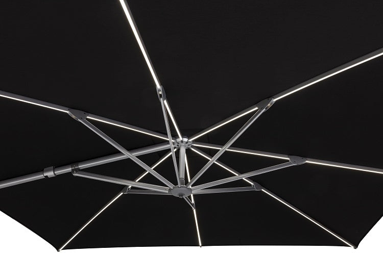 Kettler Zweefparasol EASY SWING - 300x300cm - LED - zilver/zwart