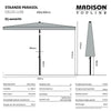 Madison Parasol delos luxe 200x300 cm Polyester grade 6
