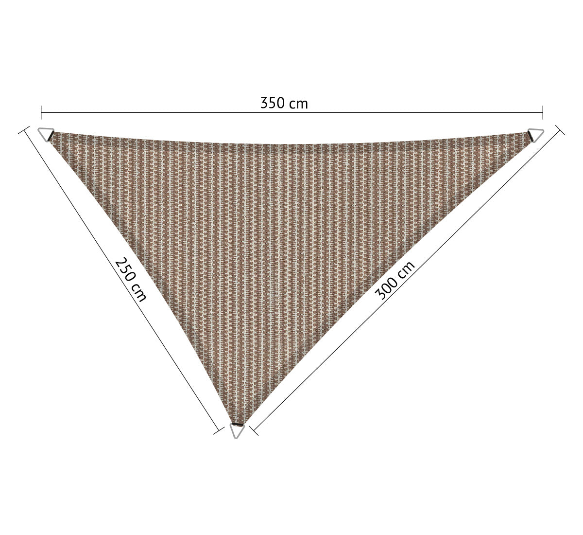 Driehoek ongelijkzijdig 2,50x3,00x3,50 m