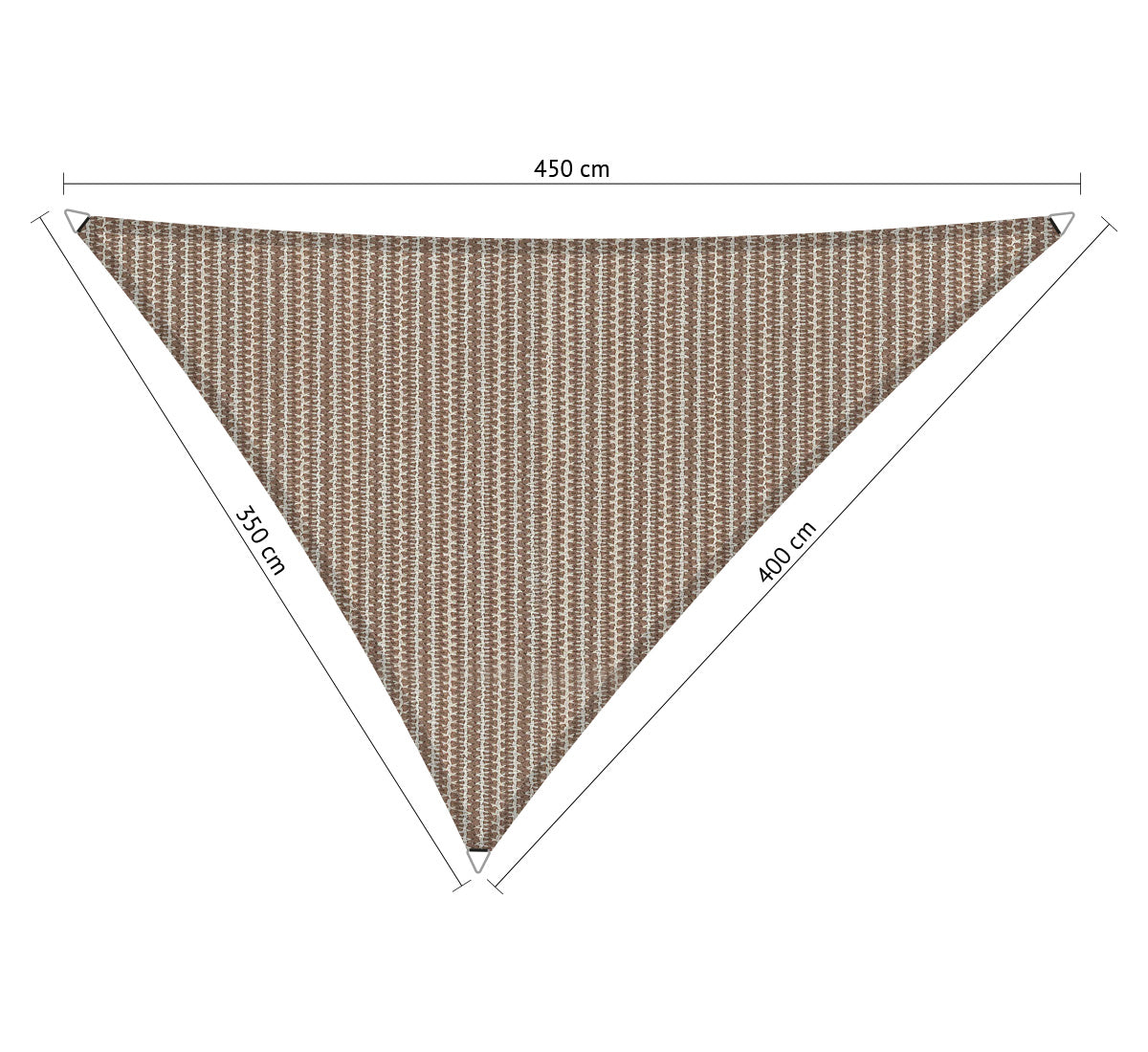 Driehoek ongelijkzijdig 3,50x4,00x4,50 m