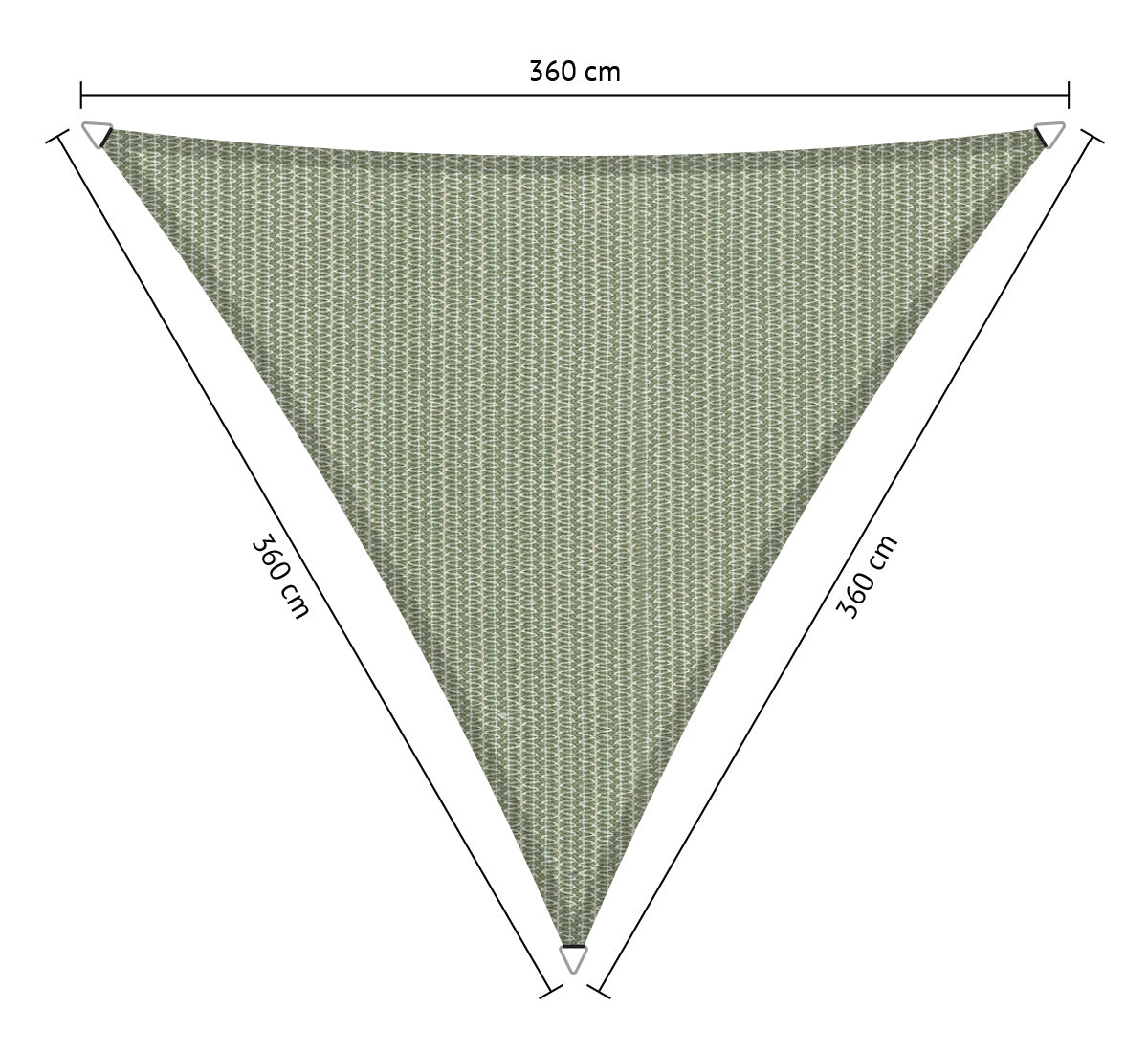 Driehoek 3,60x3,60x3,60 m
