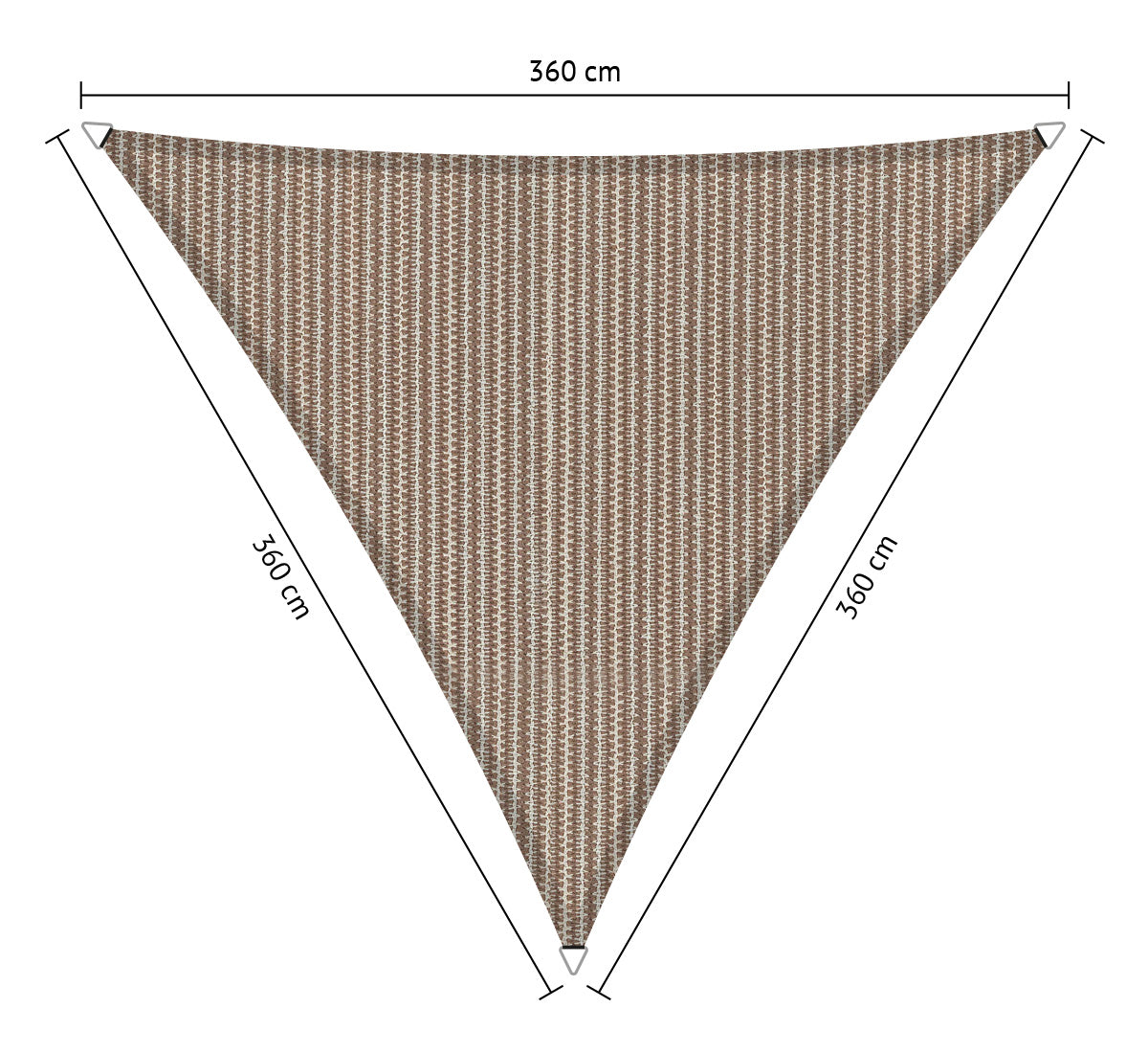 Driehoek 3,60x3,60x3,60 m