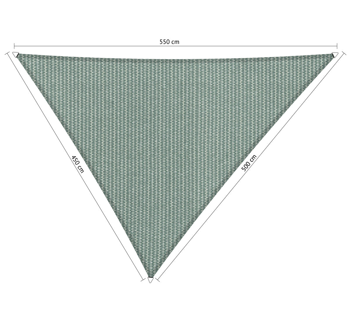 Driehoek ongelijkzijdig 4,50x5,00x5,50 m