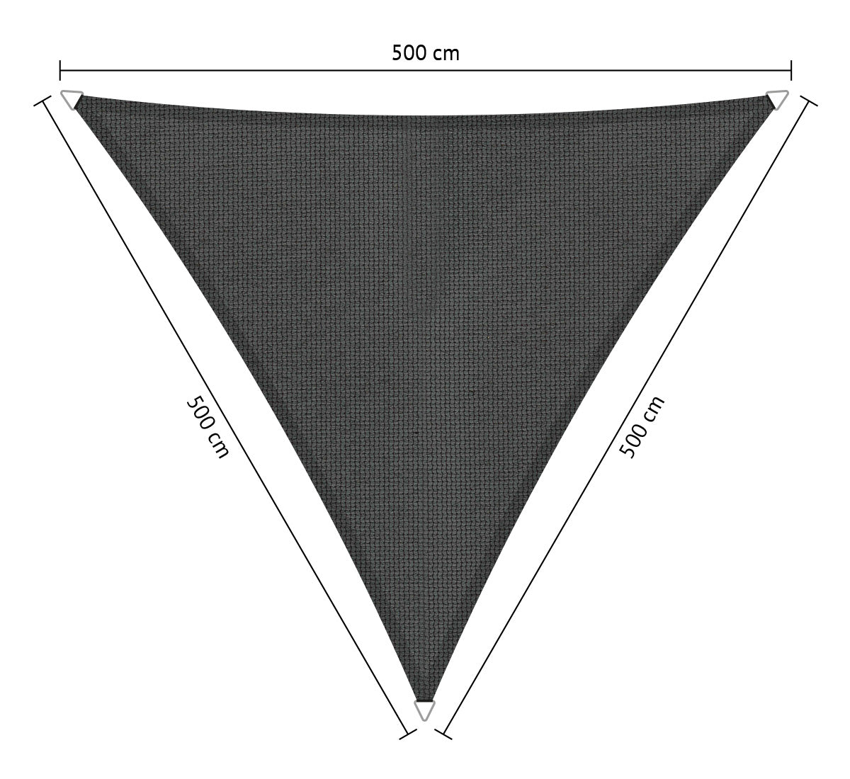 Driehoek ongelijkzijdig 4,50x5,00x5,50 m