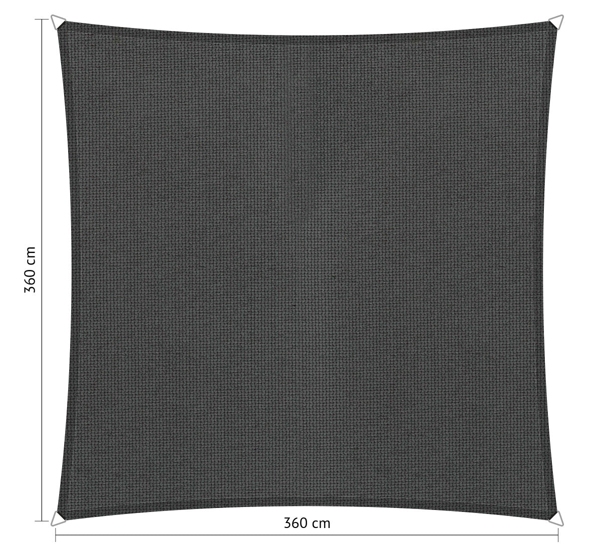 Schaduwdoek vierkant 3,60x3,60 m