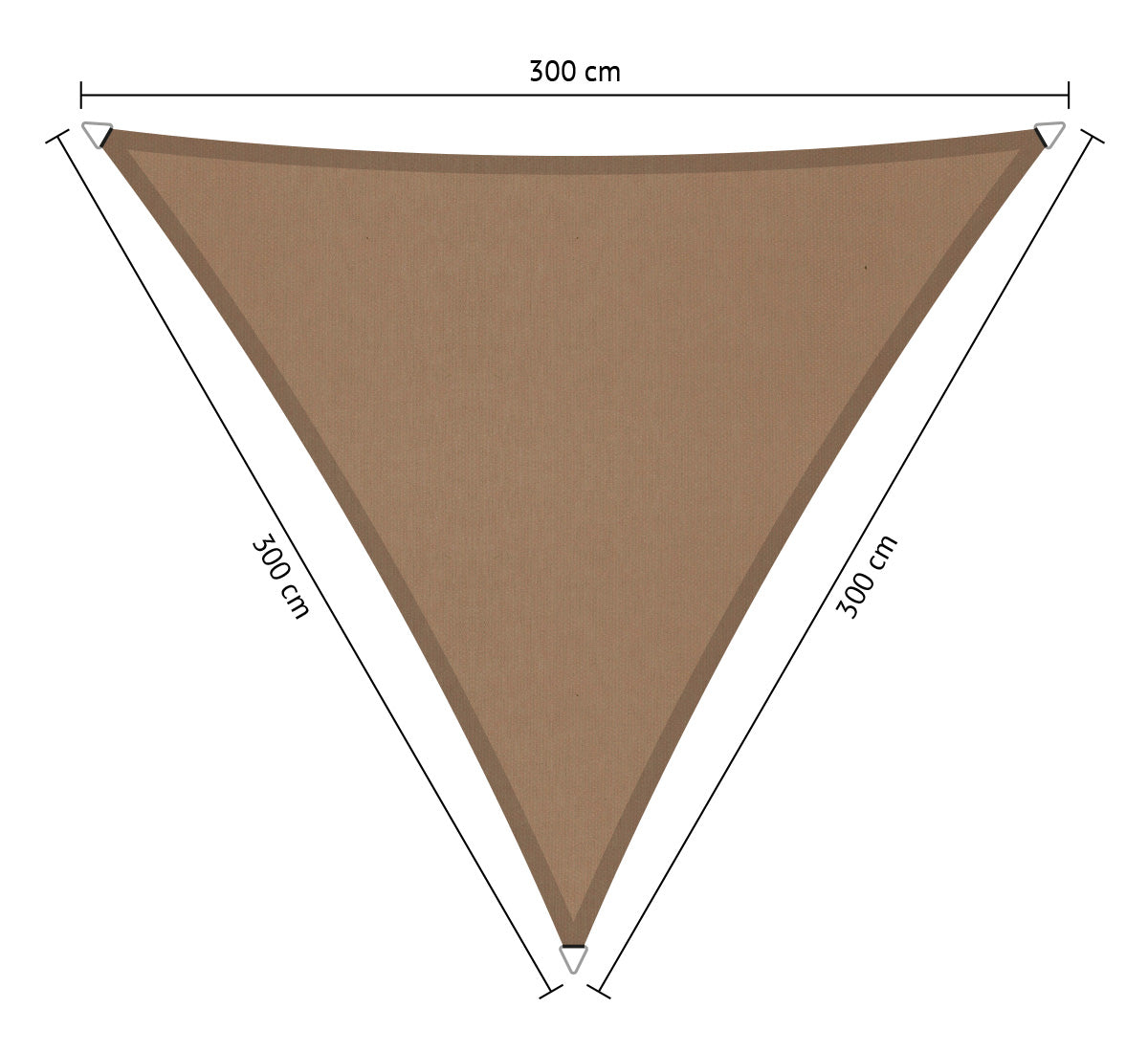 Driehoek 3,00x3,00x3,00 m waterdicht