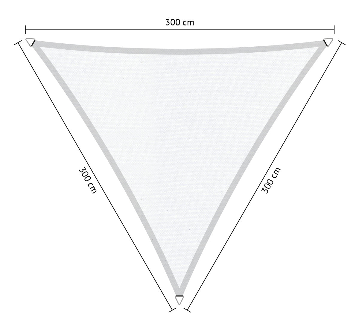 Driehoek 3,00x3,00x3,00 m waterdicht