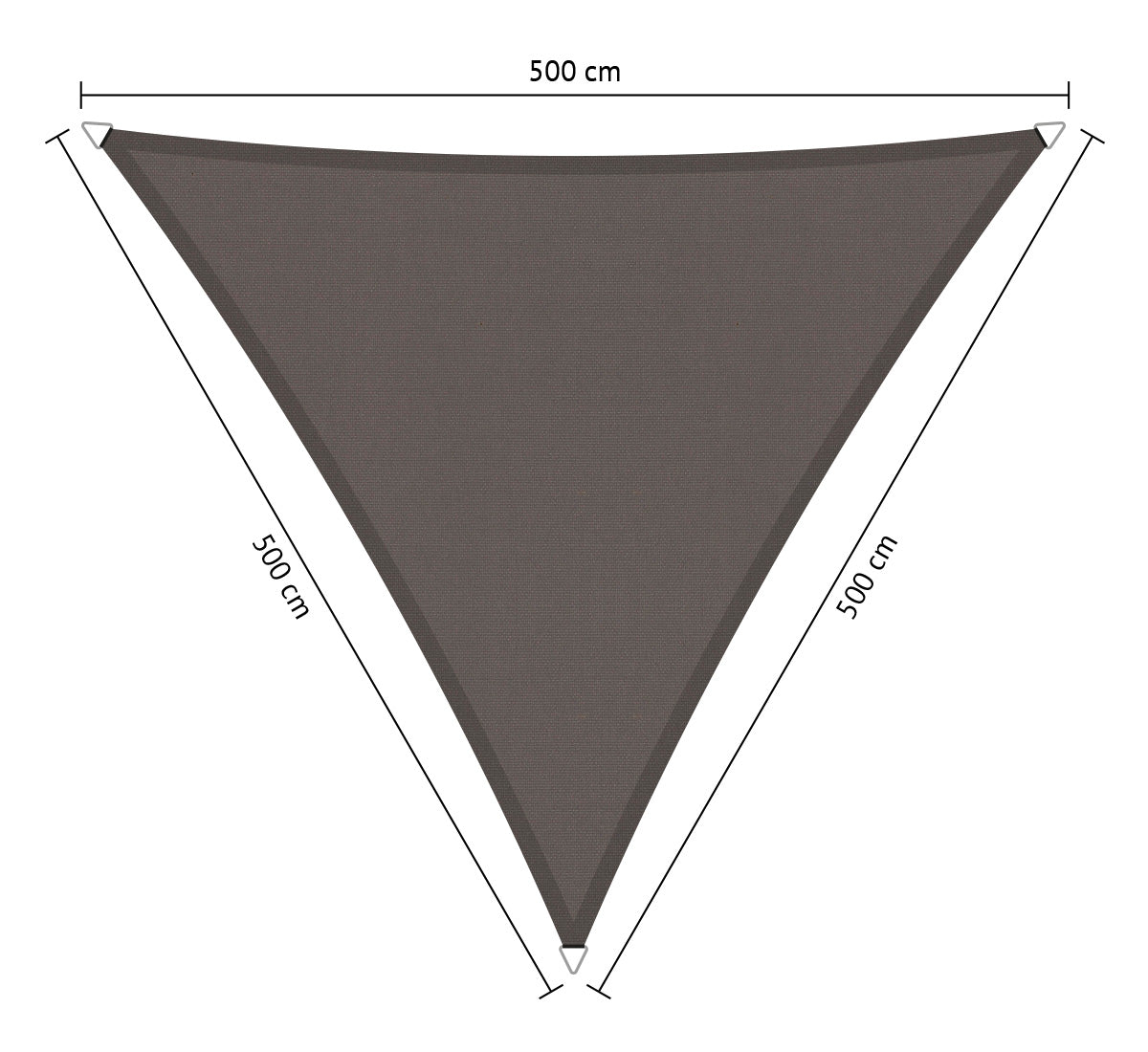 Driehoek 5,00x5,00x5,00 m waterdicht